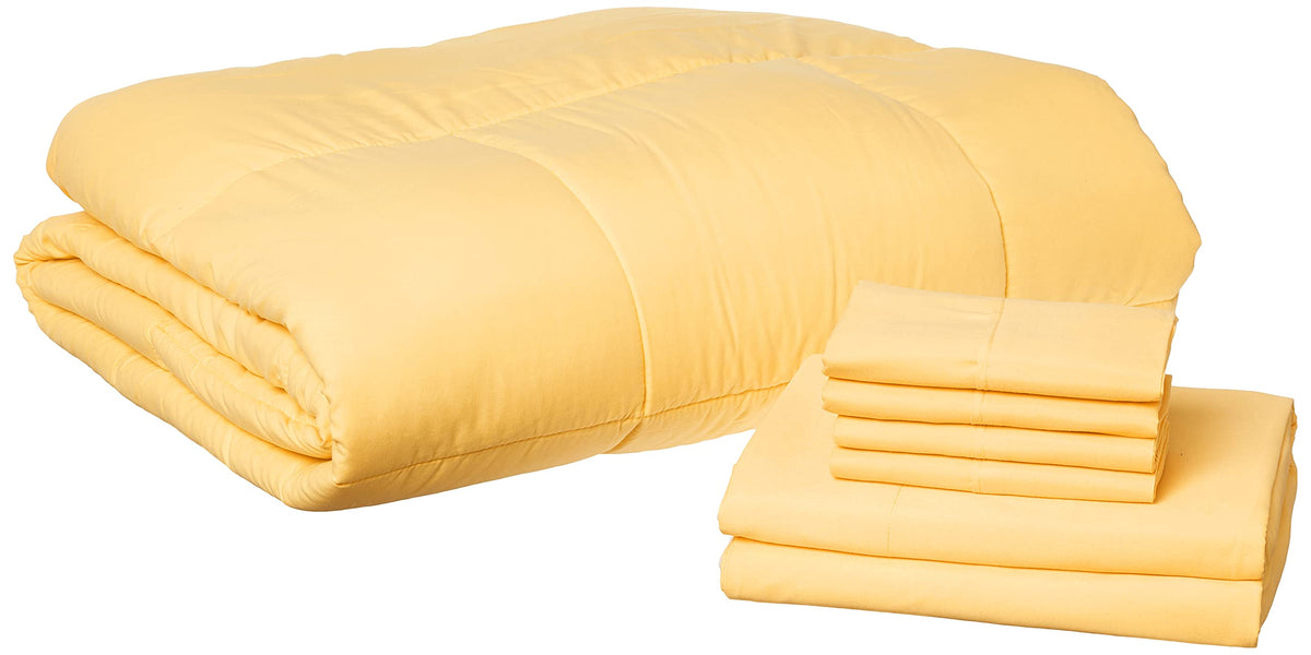 Sweet Home Collection 5 Piece Comforter Set Bag Solid Color All Season Soft Down Alternative Blanket & Luxurious Microfiber Bed Sheets, Navy, Twin