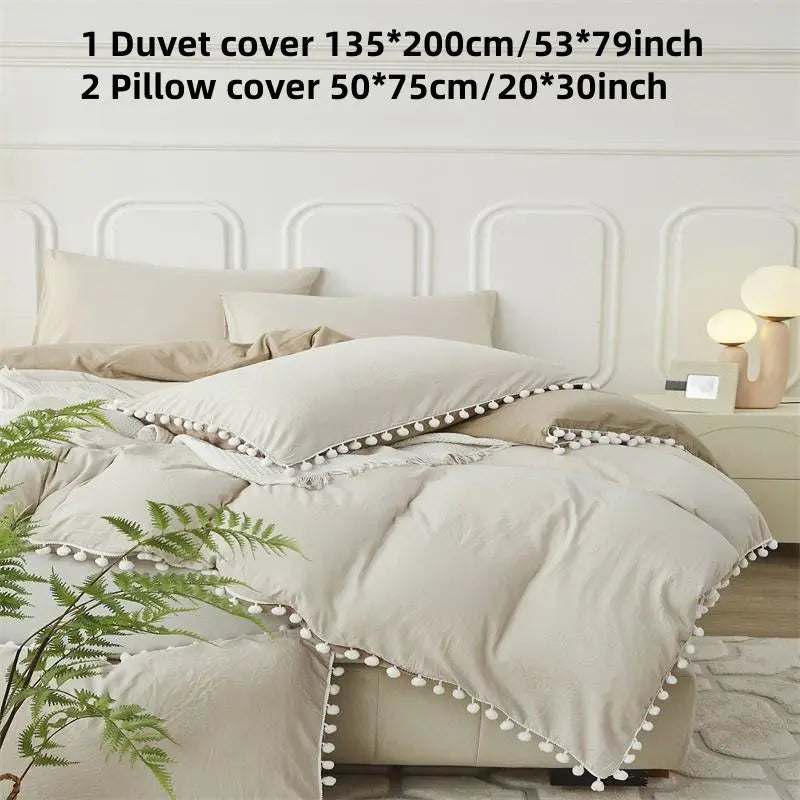 Solid Color Bedding Set (3 Counts/set), 1pc Duvet Cover without Filler & 2pcs Pillowcases, Soft Comfortable Bedding Set for Bedroom, Duvet Cover Sets, Cozy Bedding Set, Comfy Bed Sets