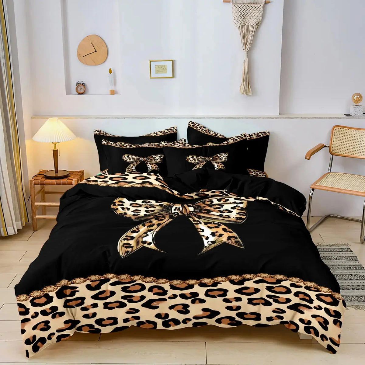 Multi Styles Leopard Print Duvet Cover Set 3 Pieces Without Comforter, Zebra Stripe Bow Letter Patchwork Animal Spot Pattern Soft Polyester Comfy Bedding Set With Pillowcases