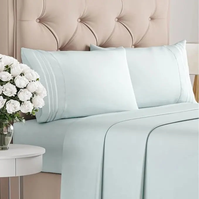 CGK | Soft Essentials Sheet Set – 4 Piece Sheet Set, Easily Fits 8-16 Inch Mattresses - Ultra Soft Wrinkle & Fade Resistant Fabric