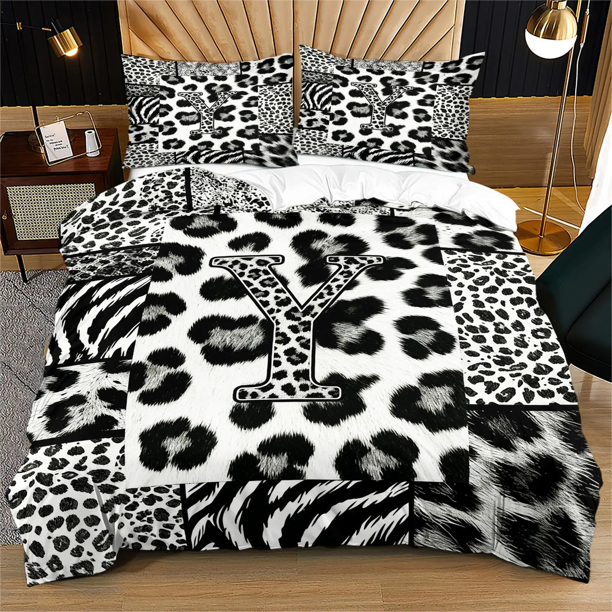 Multi Styles Leopard Print Duvet Cover Set 3 Pieces Without Comforter, Zebra Stripe Bow Letter Patchwork Animal Spot Pattern Soft Polyester Comfy Bedding Set With Pillowcases