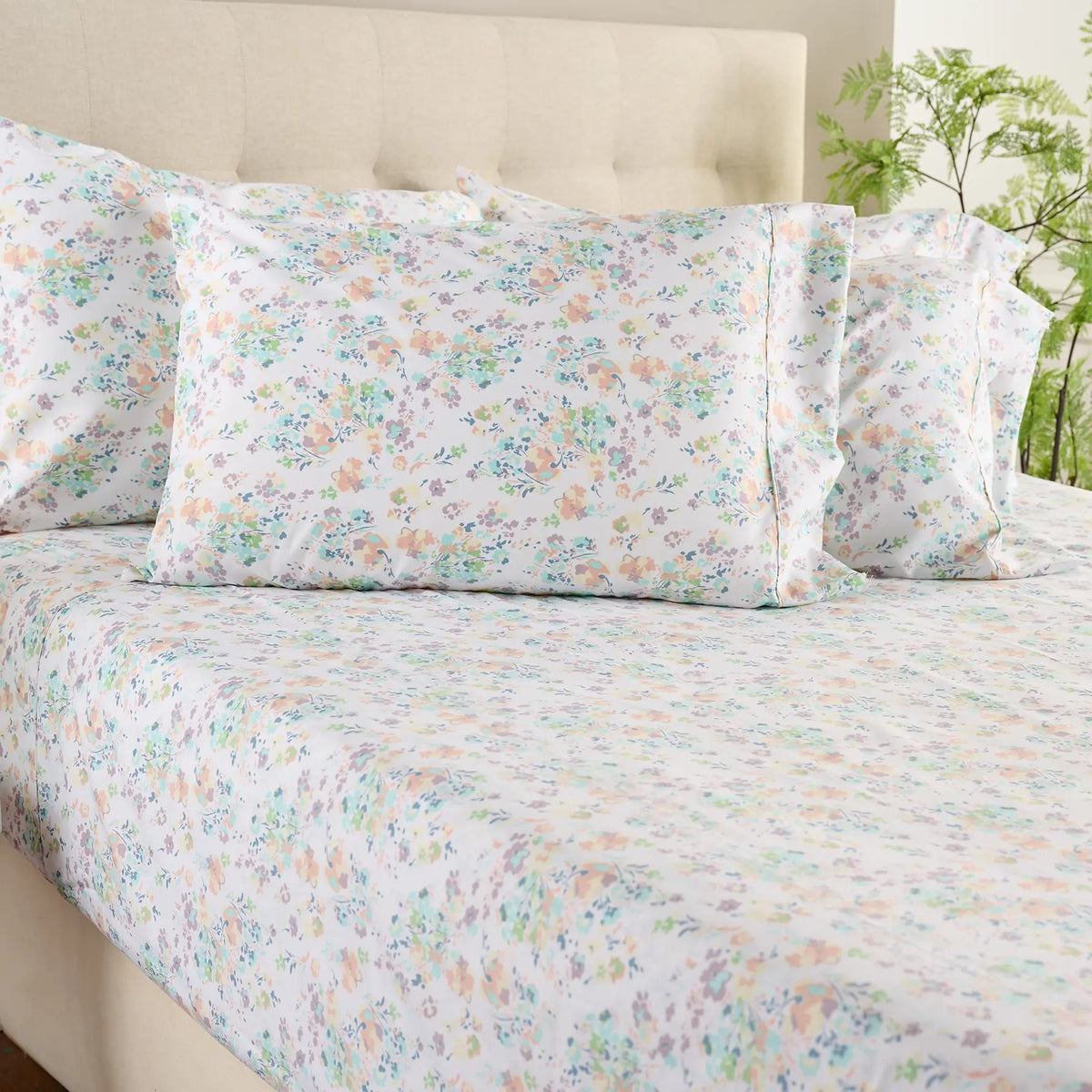 Home Reflections Double Brushed Sheet Set w/ Extra Cases Pillow
