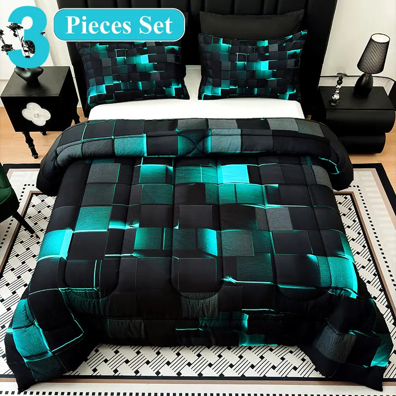 [Weekly Deals] 4-Season Technology Quilt Set - 3/6/7-Piece Bedsheet Sets, Digital Printing comforter, All-Year Use, Avant-Garde Bedroom Decorative Bedding, Cyber Atmosphere Refresh, Summer Compatible, Decorative Bedding Set sohochic