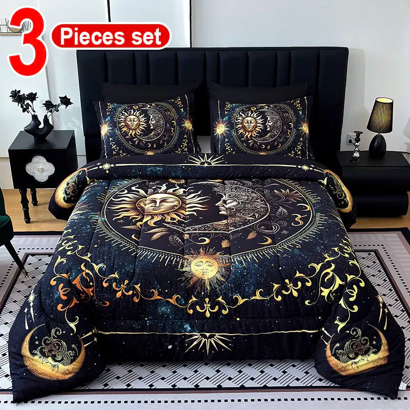 [Weekly Deals] 4-Season Technology Quilt Set - 3/6/7-Piece Bedsheet Sets, Digital Printing comforter, All-Year Use, Avant-Garde Bedroom Decorative Bedding, Cyber Atmosphere Refresh, Summer Compatible, Decorative Bedding Set sohochic