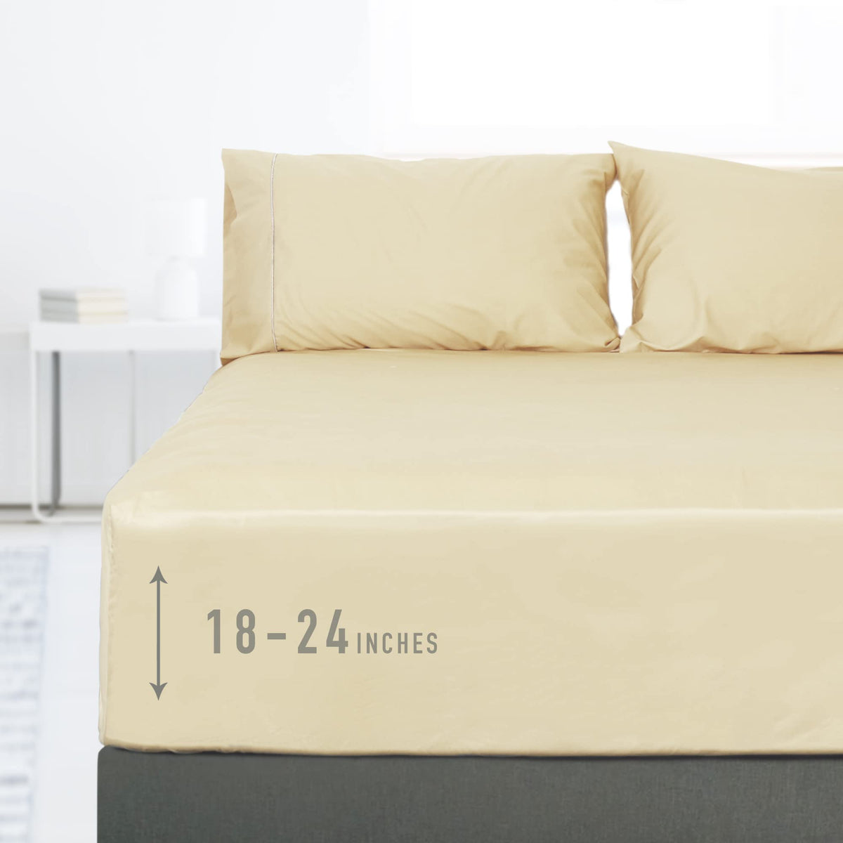 Sunflower Queen Fitted Sheet Extra Deep, 100% Cotton Sateen, Powder Blue
