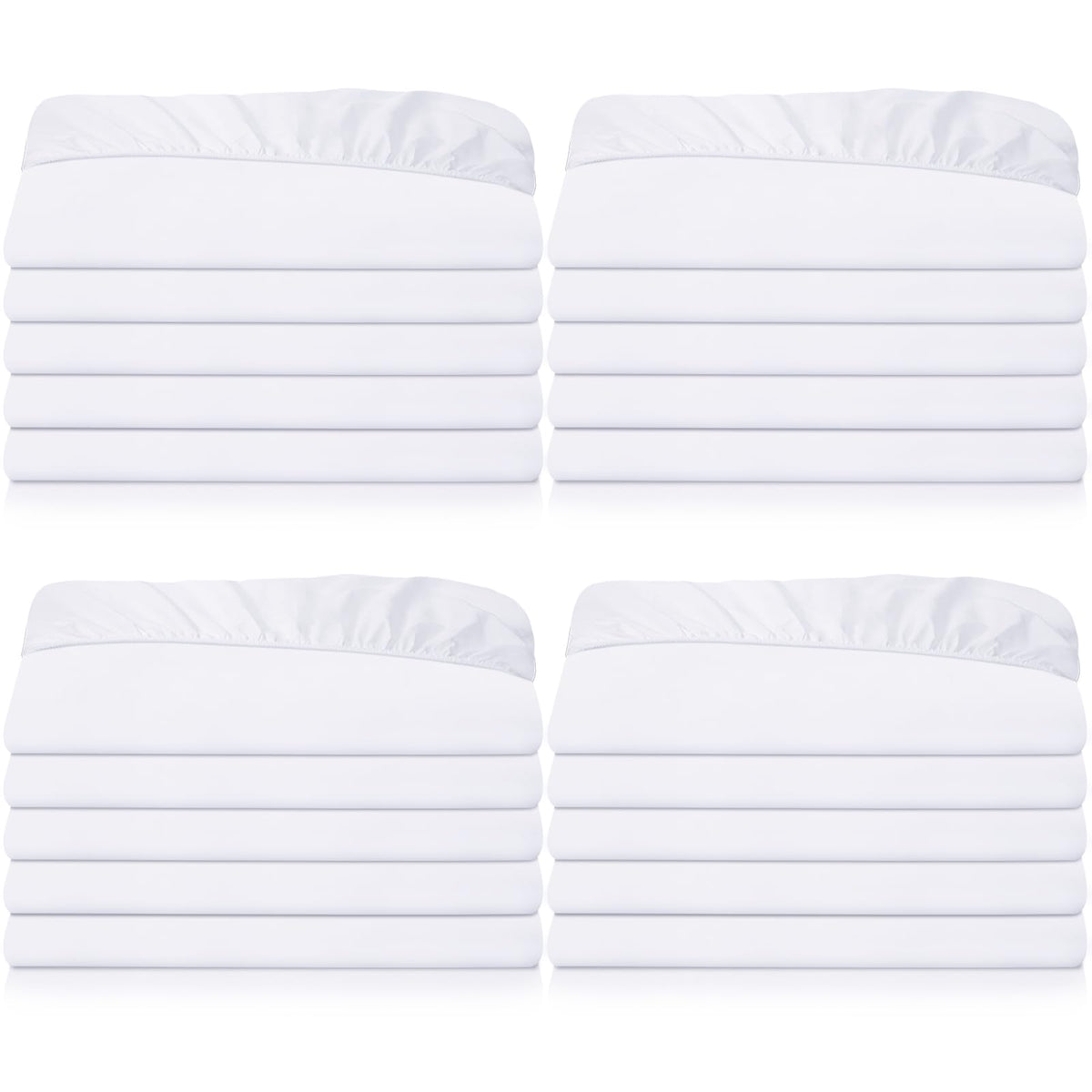 Preboun 20 Pack Fitted Sheets Twin Bulk with Pocket Elastic Corners, Gray