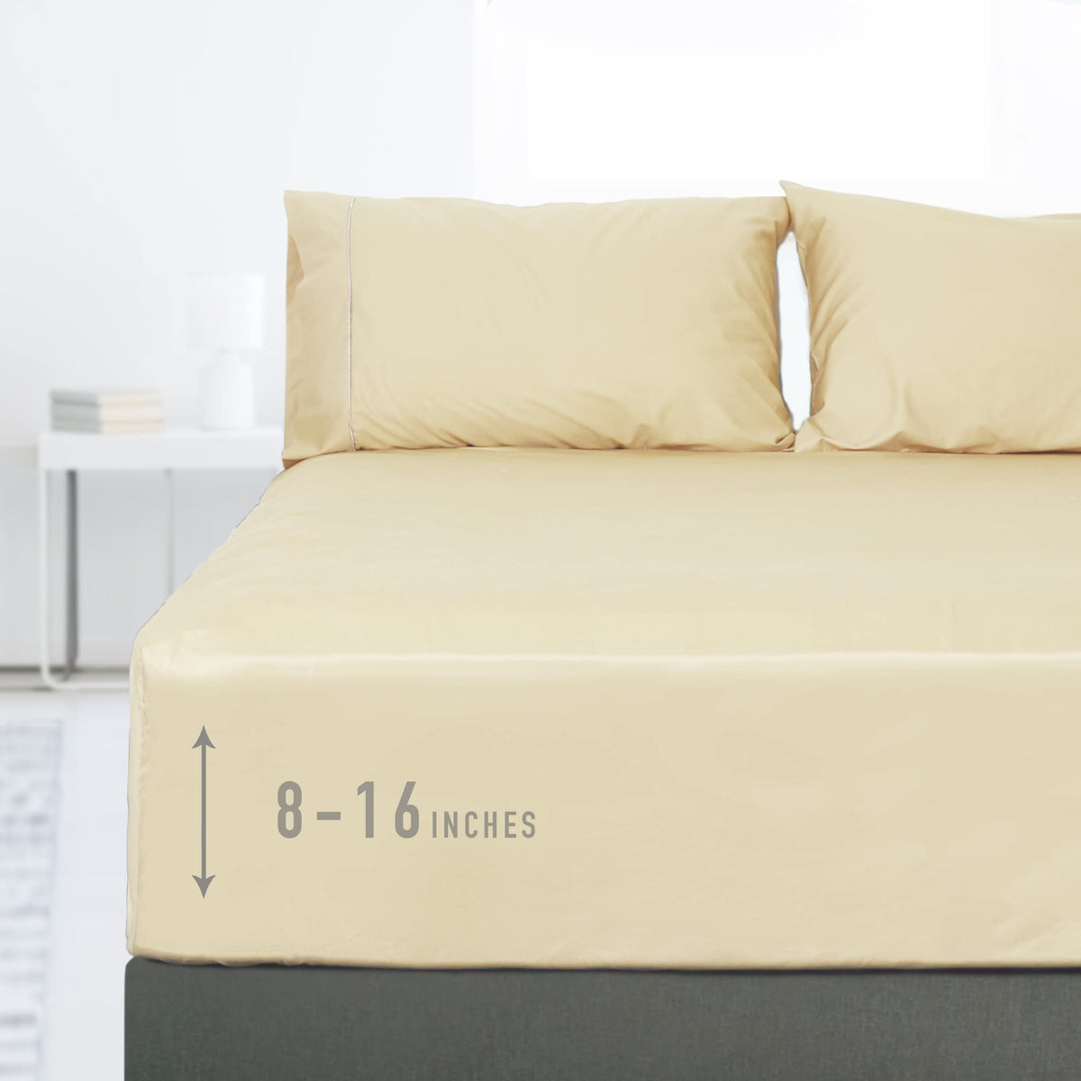 Sunflower Queen Fitted Sheet Extra Deep, 100% Cotton Sateen, Powder Blue