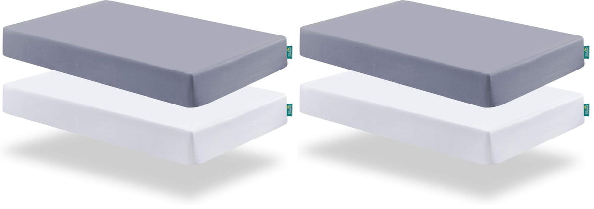 Crib Sheets Fitted for Boys, Neutral Toddler Bed Sheets Girl, 2 Pack