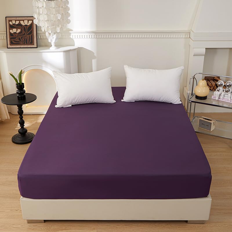 Bedding Queen Size Fitted Sheet Only- Bottom Mattress Fitted Sheet-Fits 15inches Deep Pocket Mattress-Soft and Microfibe-Shrinkage and Fade Resistantr-Easy Care-Dark Green