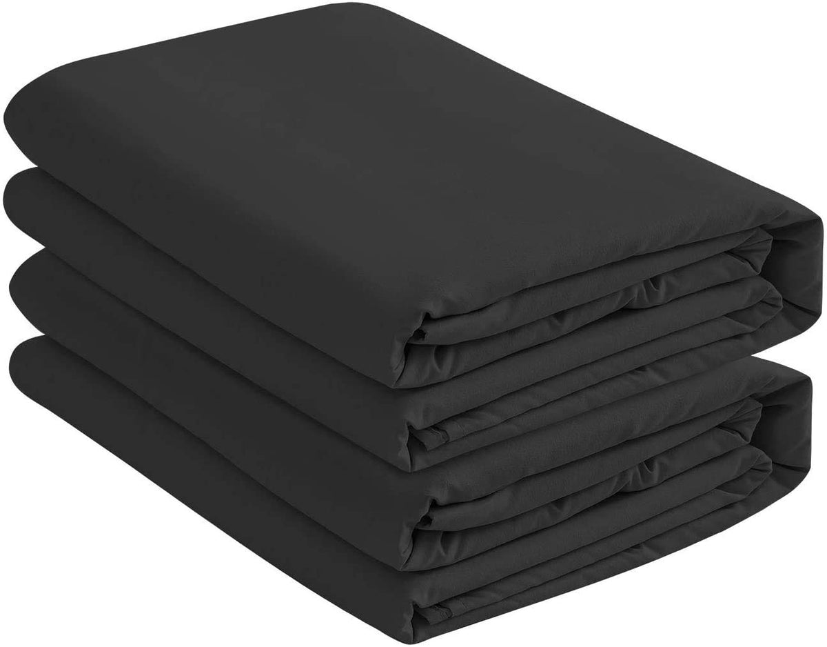 Full XL Microfiber Fitted Sheets, 2-Pack,15" Deep Pocket, Black