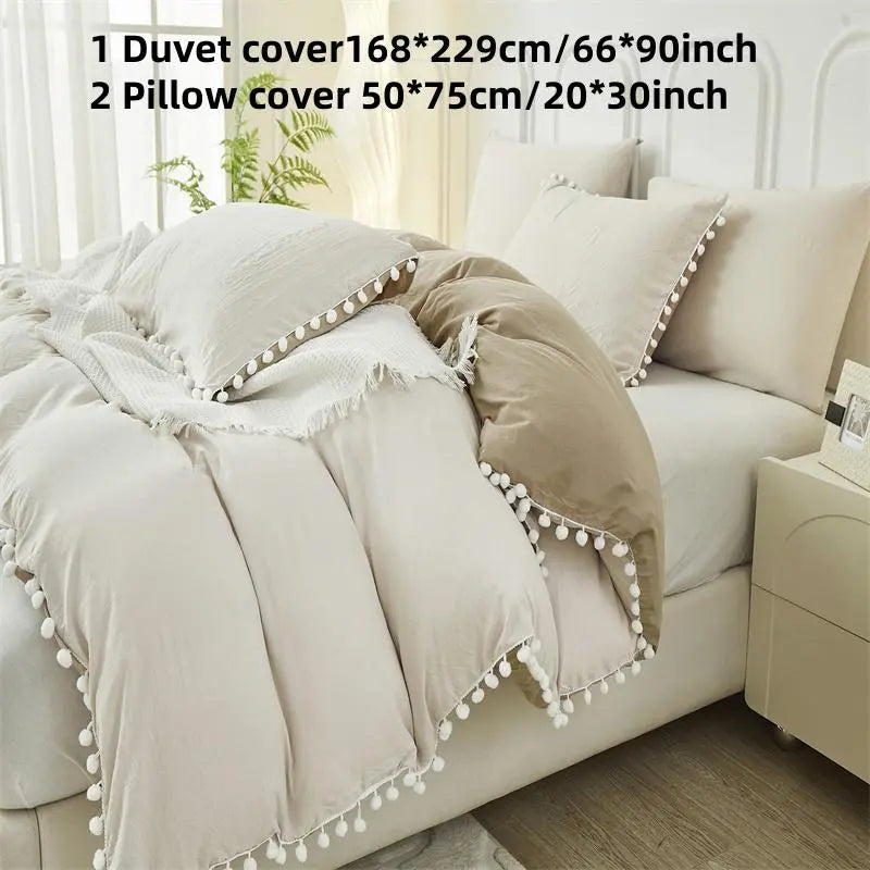 Solid Color Bedding Set (3 Counts/set), 1pc Duvet Cover without Filler & 2pcs Pillowcases, Soft Comfortable Bedding Set for Bedroom, Duvet Cover Sets, Cozy Bedding Set, Comfy Bed Sets