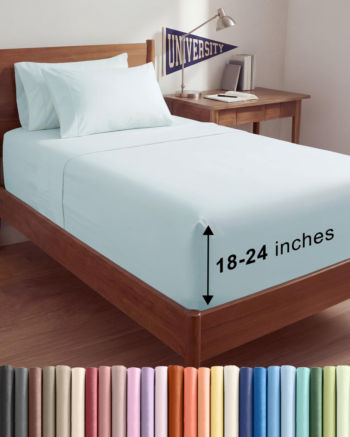 Extra Deep Queen Sheet Set - 6 Piece Breathable and Cooling Sheets - Grey
