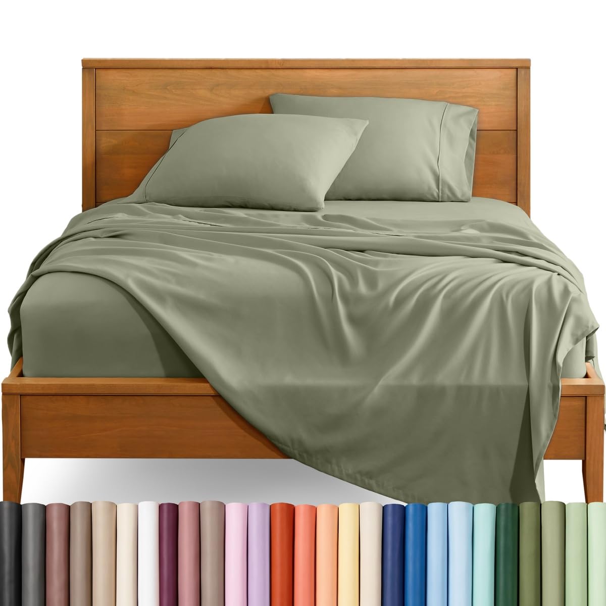 Bare Home Queen Sheet Set - 1800 Ultra-Soft (Queen, Grey)
