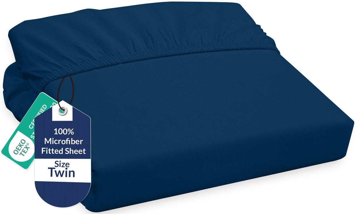 Royale Linens Fitted Sheet Queen - Ultra Soft 1800 Brushed Microfiber - Hotel Luxury Bottom Sheets - Wrinkle Free & Fade Resistant - Deep Pocket Fitted Sheet Only (Queen, White)