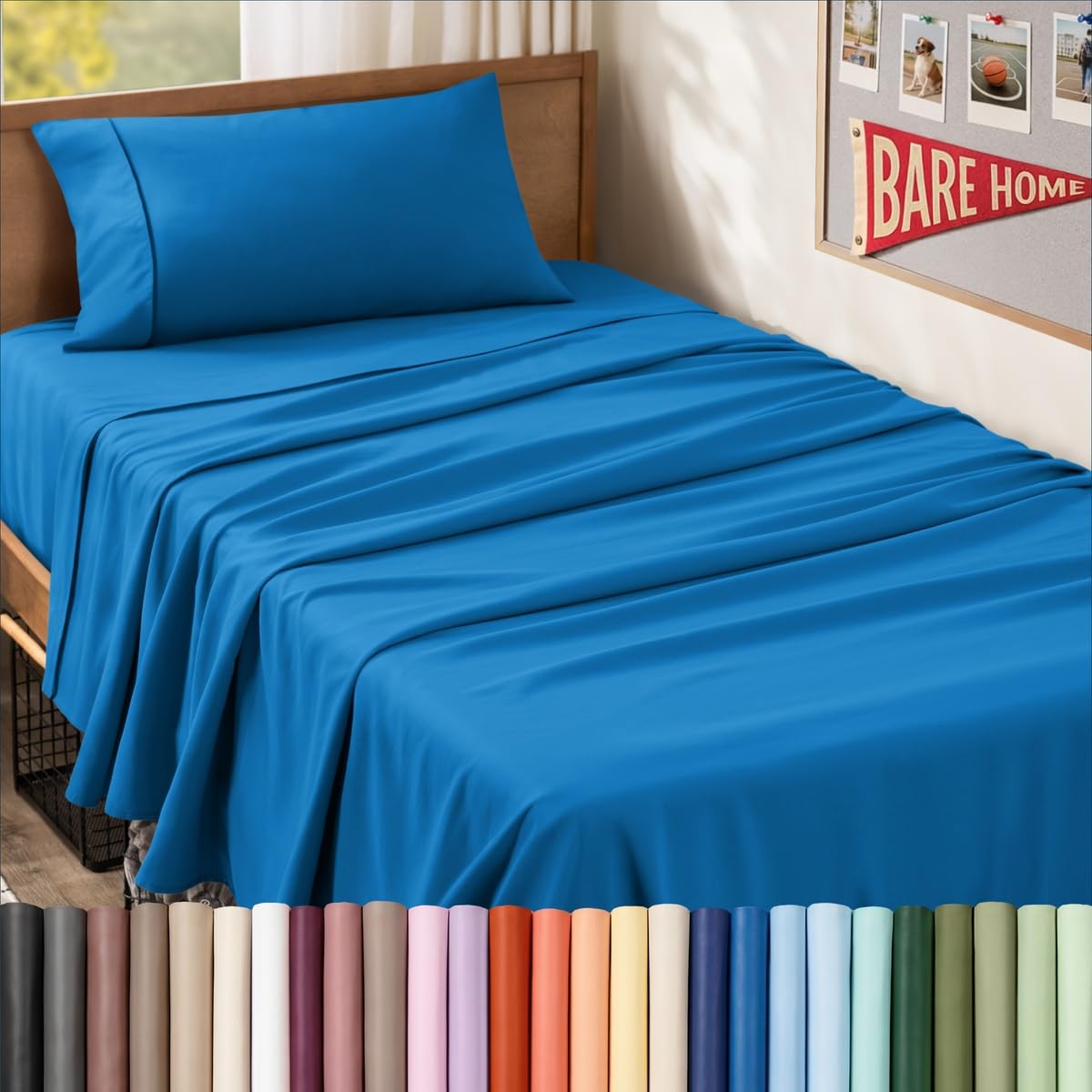 Bare Home Queen Sheet Set - 1800 Ultra-Soft (Queen, Grey)
