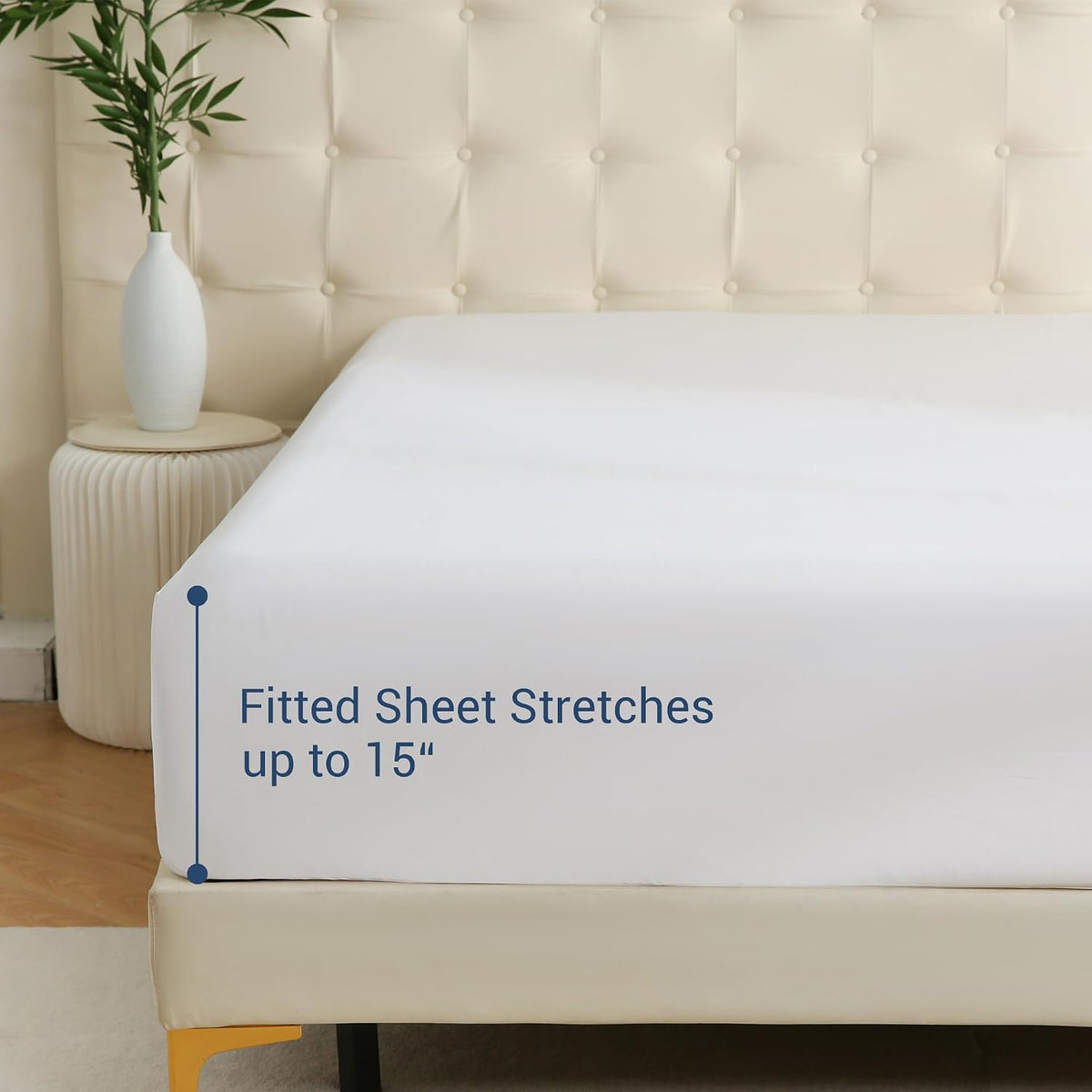 CULVE White Twin Fitted Sheet 6 Pack Bulk, Deep Pocket Microfiber, 39x75