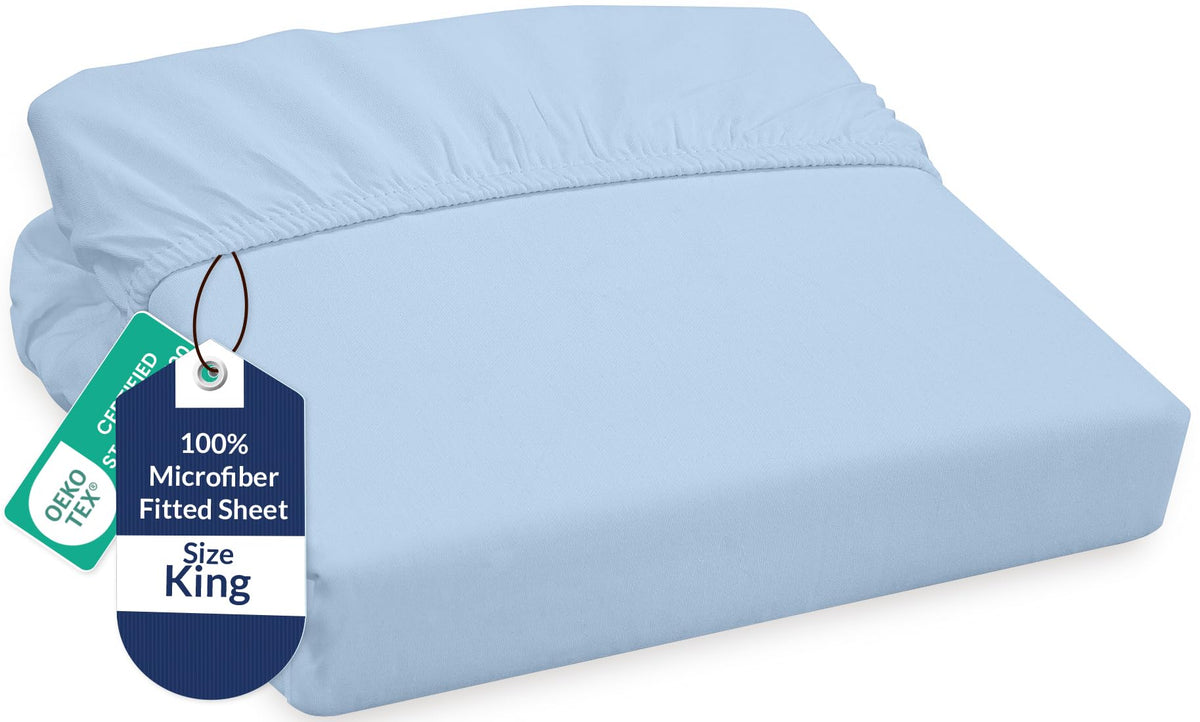 Royale Linens Fitted Sheet Queen - Ultra Soft 1800 Brushed Microfiber - Hotel Luxury Bottom Sheets - Wrinkle Free & Fade Resistant - Deep Pocket Fitted Sheet Only (Queen, White)