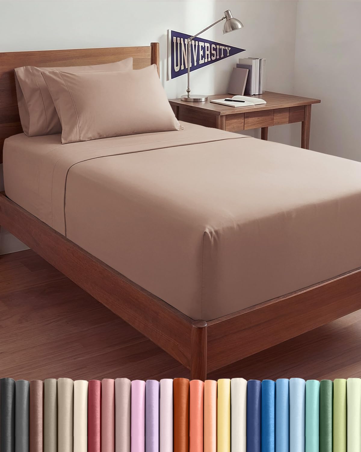 Extra Deep Queen Sheet Set - 6 Piece Breathable and Cooling Sheets - Grey