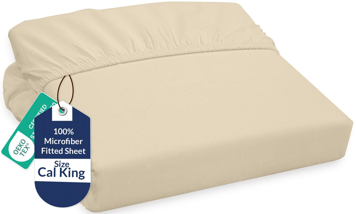 Royale Linens Fitted Sheet Queen - Ultra Soft 1800 Brushed Microfiber - Hotel Luxury Bottom Sheets - Wrinkle Free & Fade Resistant - Deep Pocket Fitted Sheet Only (Queen, White)