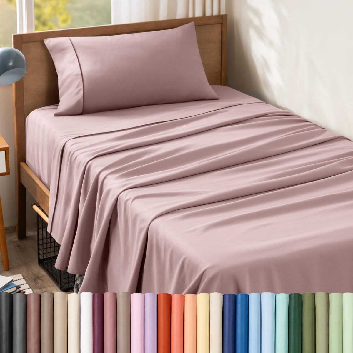 Bare Home Queen Sheet Set - 1800 Ultra-Soft (Queen, Grey)