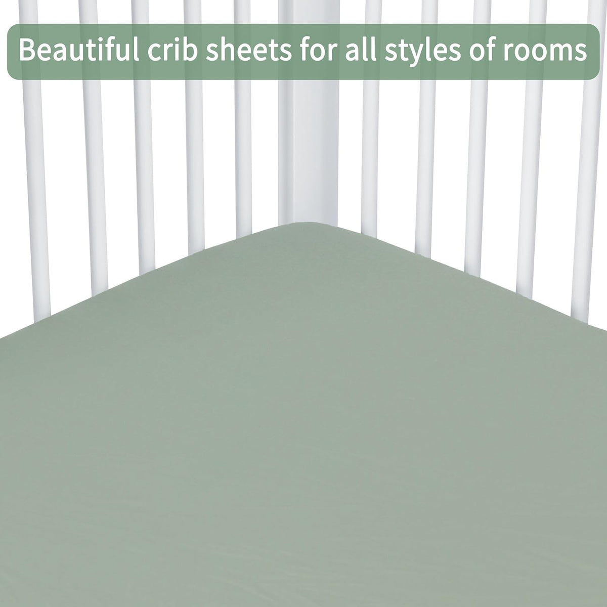 GUNTAIL Baby Crib Sheets for Boys Girls, 2 Pack Fitted Crib Sheet for Standard Crib and Toddler Mattress, Soft Microfiber Baby Sheet 52x28x8in (Brown & Green)