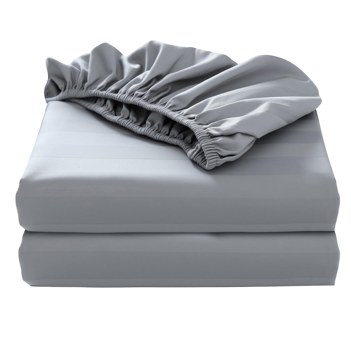 2-Pack Pure Cotton Twin XL Fitted Sheet for Adjustable Bed Split King, 600 TC 16" Deep Pocket Egyptian Cotton Fitted Sheet (2pcs, Twin XL, Dark Grey)