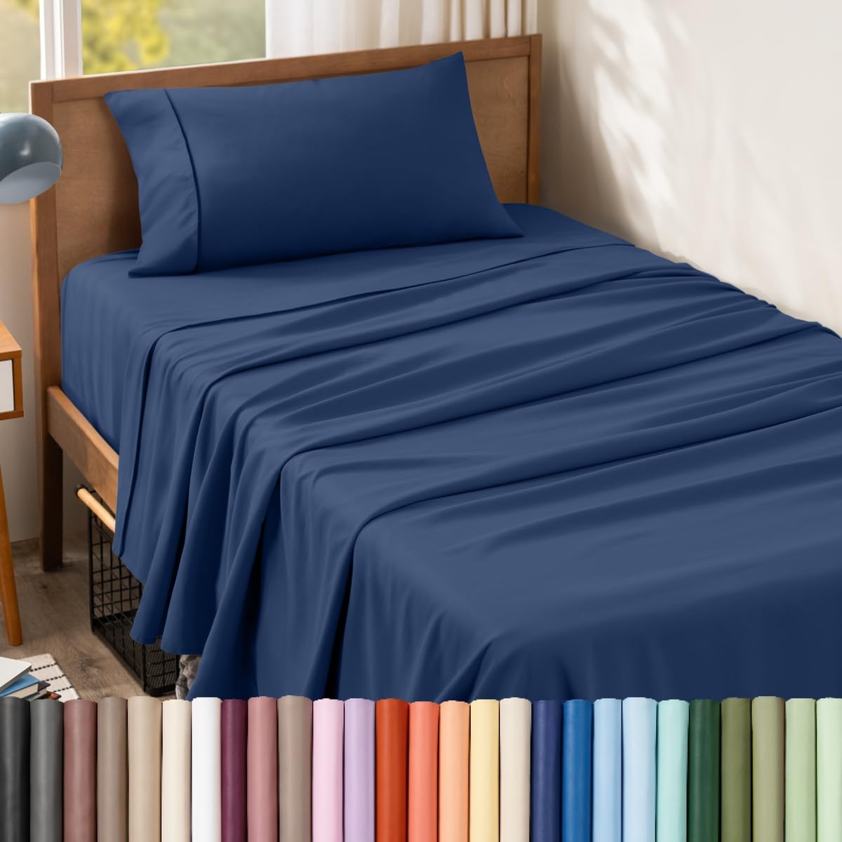Bare Home Queen Sheet Set - 1800 Ultra-Soft (Queen, Grey)