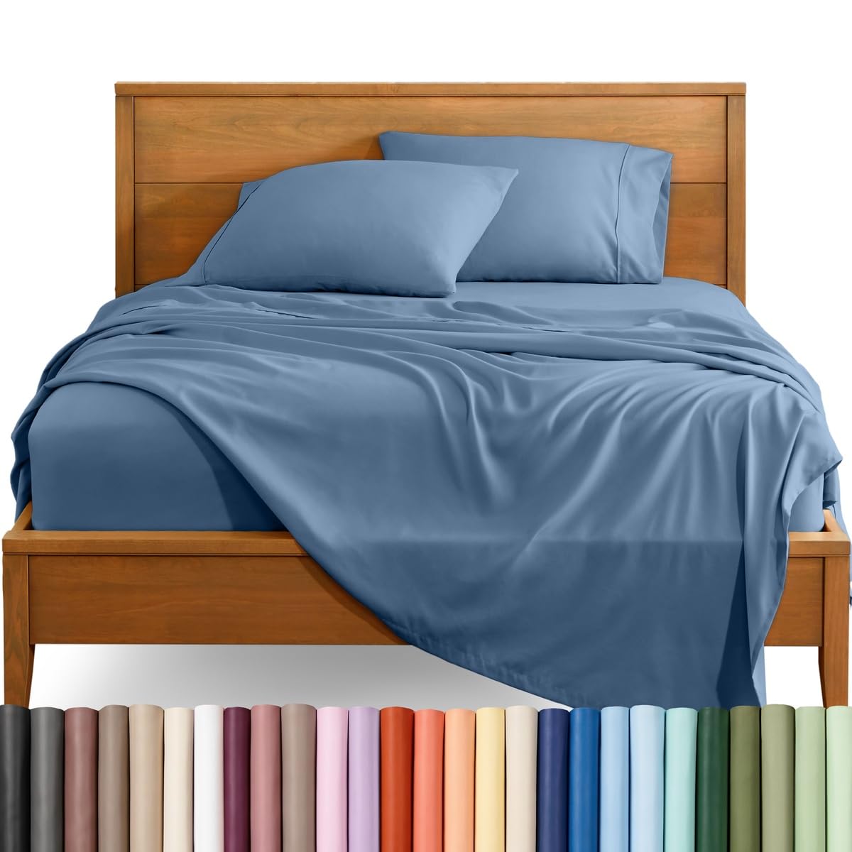 Bare Home Queen Sheet Set - 1800 Ultra-Soft (Queen, Grey)