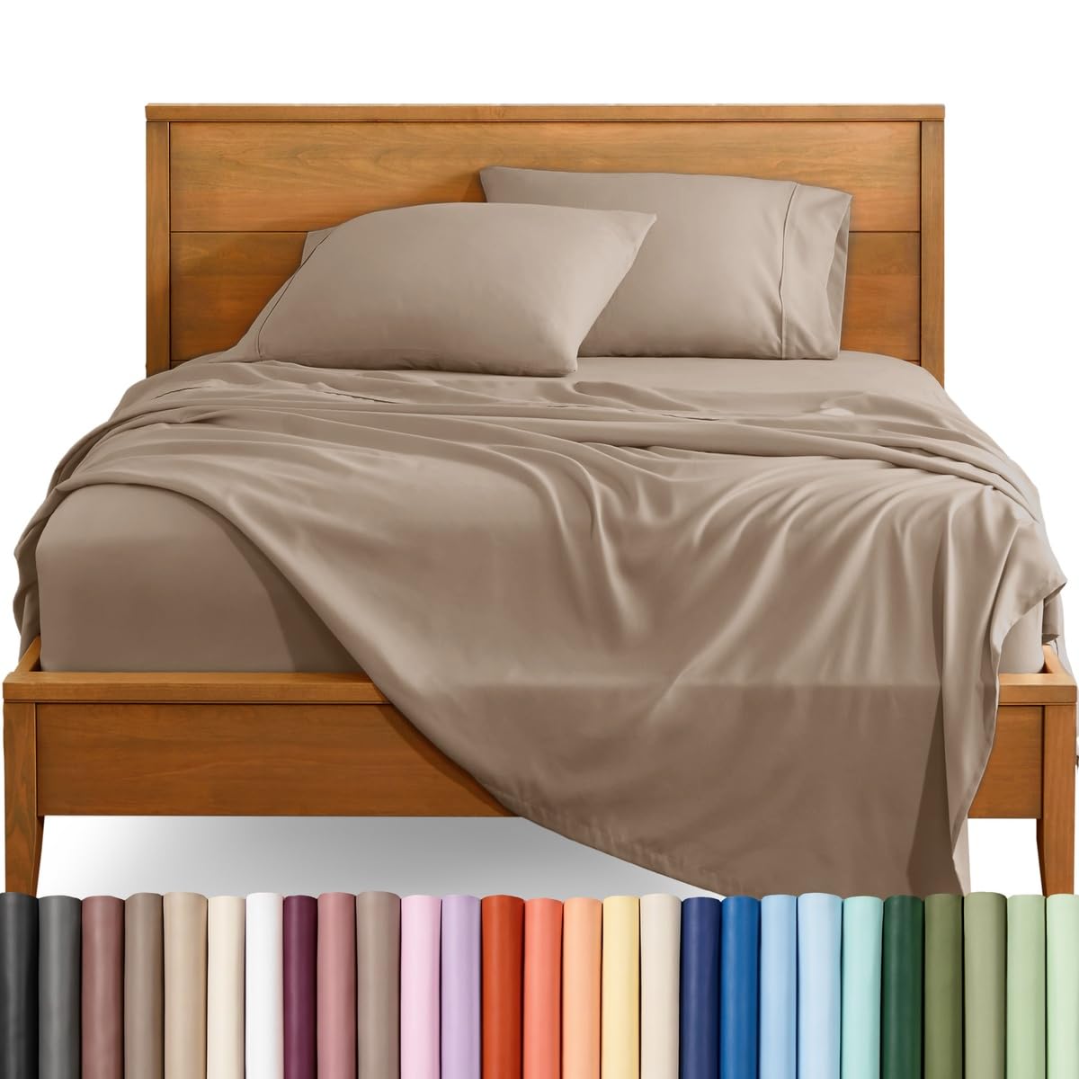 Bare Home Queen Sheet Set - 1800 Ultra-Soft (Queen, Grey)