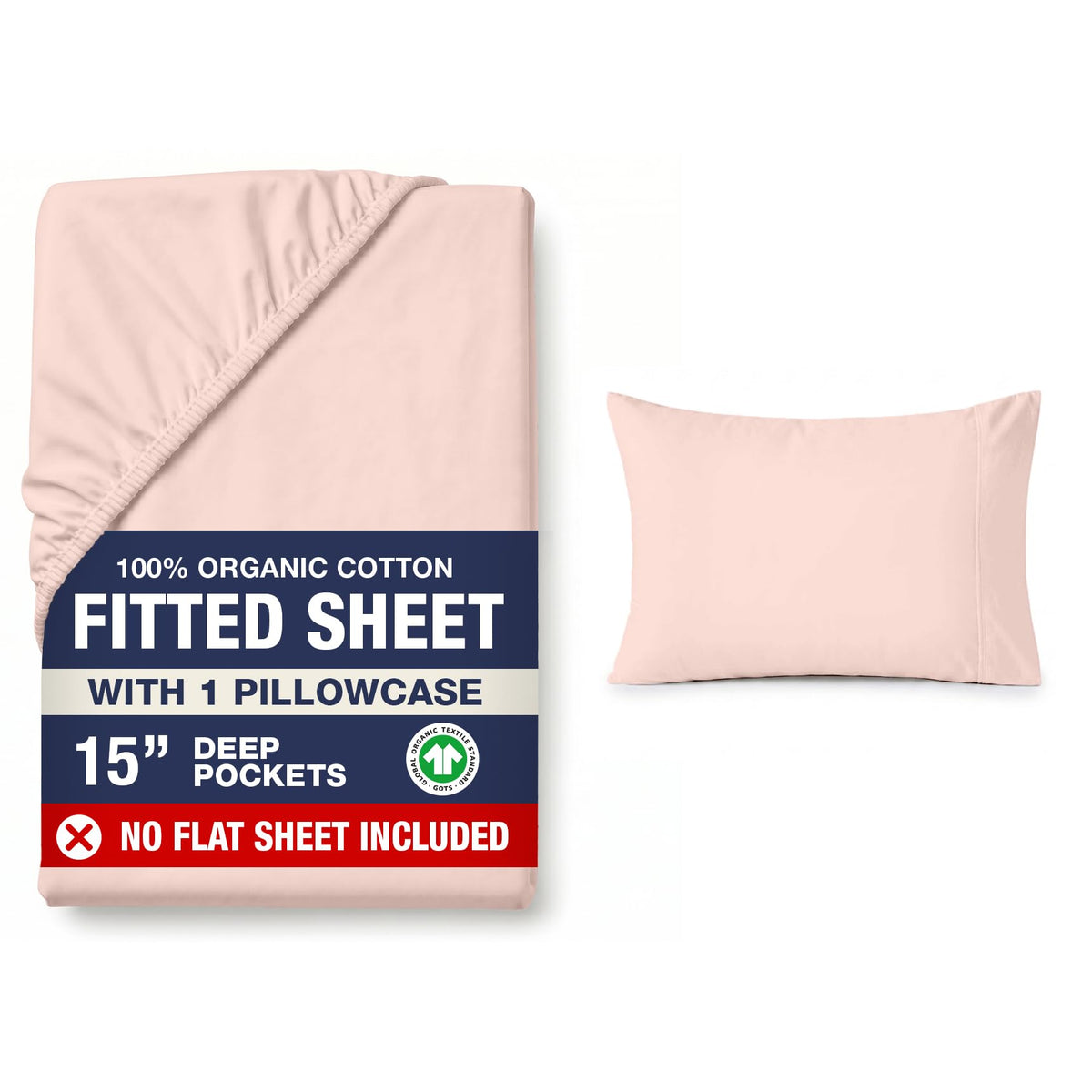 LANE LINEN 100% Organic Cotton Fitted Sheet Queen, 15" Deep Pocket Snug Fit Fully Elasticized Naturally Temperature Regulating Soft & Comfy Deep Pocket Queen - White (+Pillowcases)