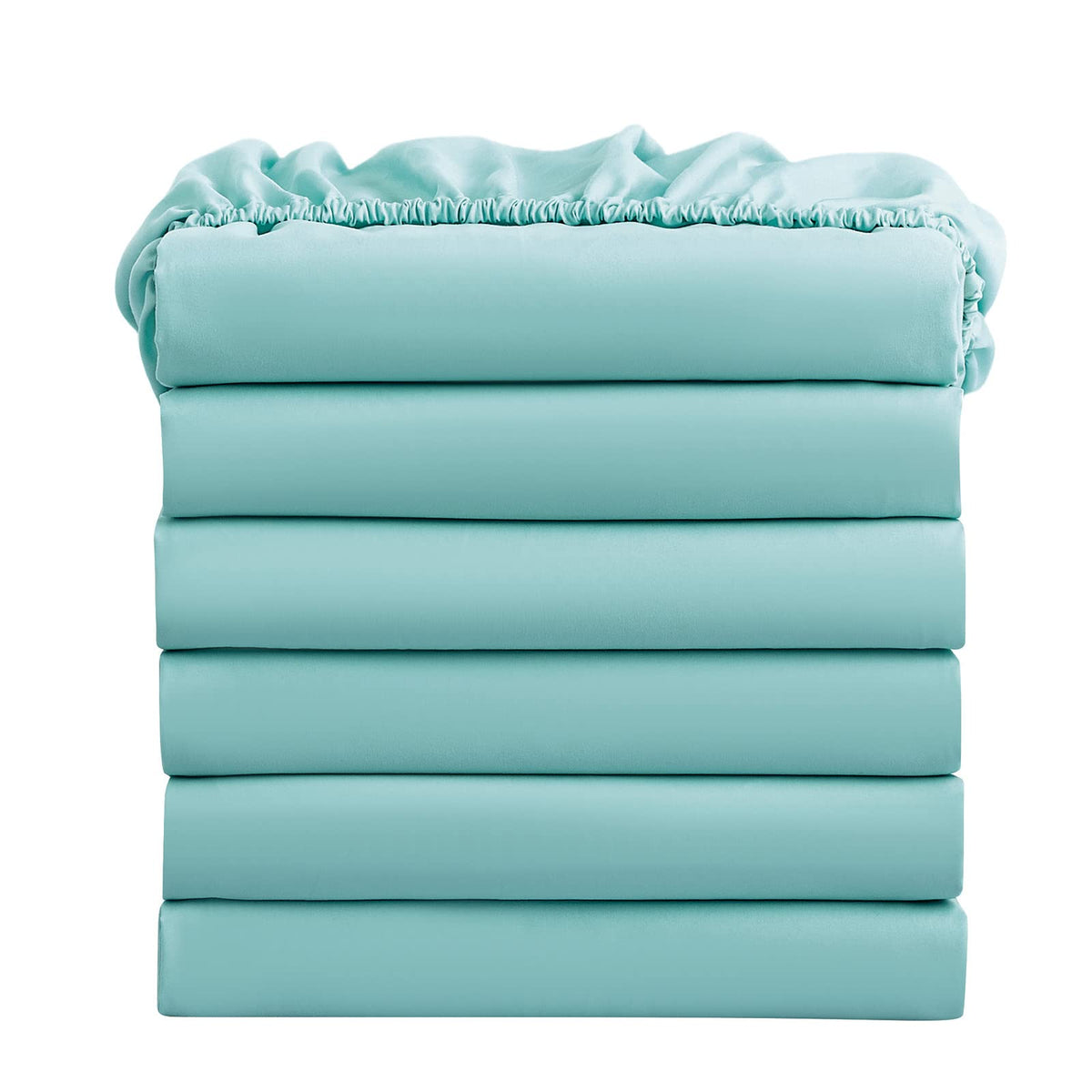 FreshCulture Twin Fitted Sheets, Bulk Pack of 6, Deep Pocket, Soft Microfiber Bottom Sheets for Home, Salons, Hotels, Twin Size Fitted Sheets Only (White)