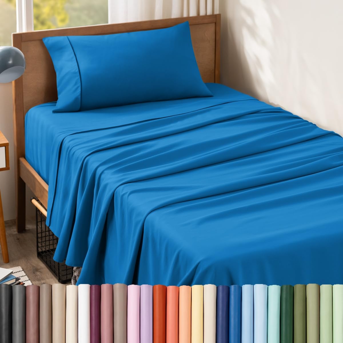 Bare Home Queen Sheet Set - 1800 Ultra-Soft (Queen, Grey)