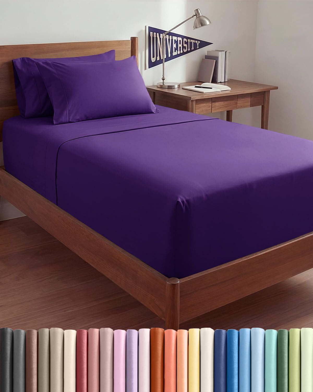 Extra Deep Queen Sheet Set - 6 Piece Breathable and Cooling Sheets - Grey