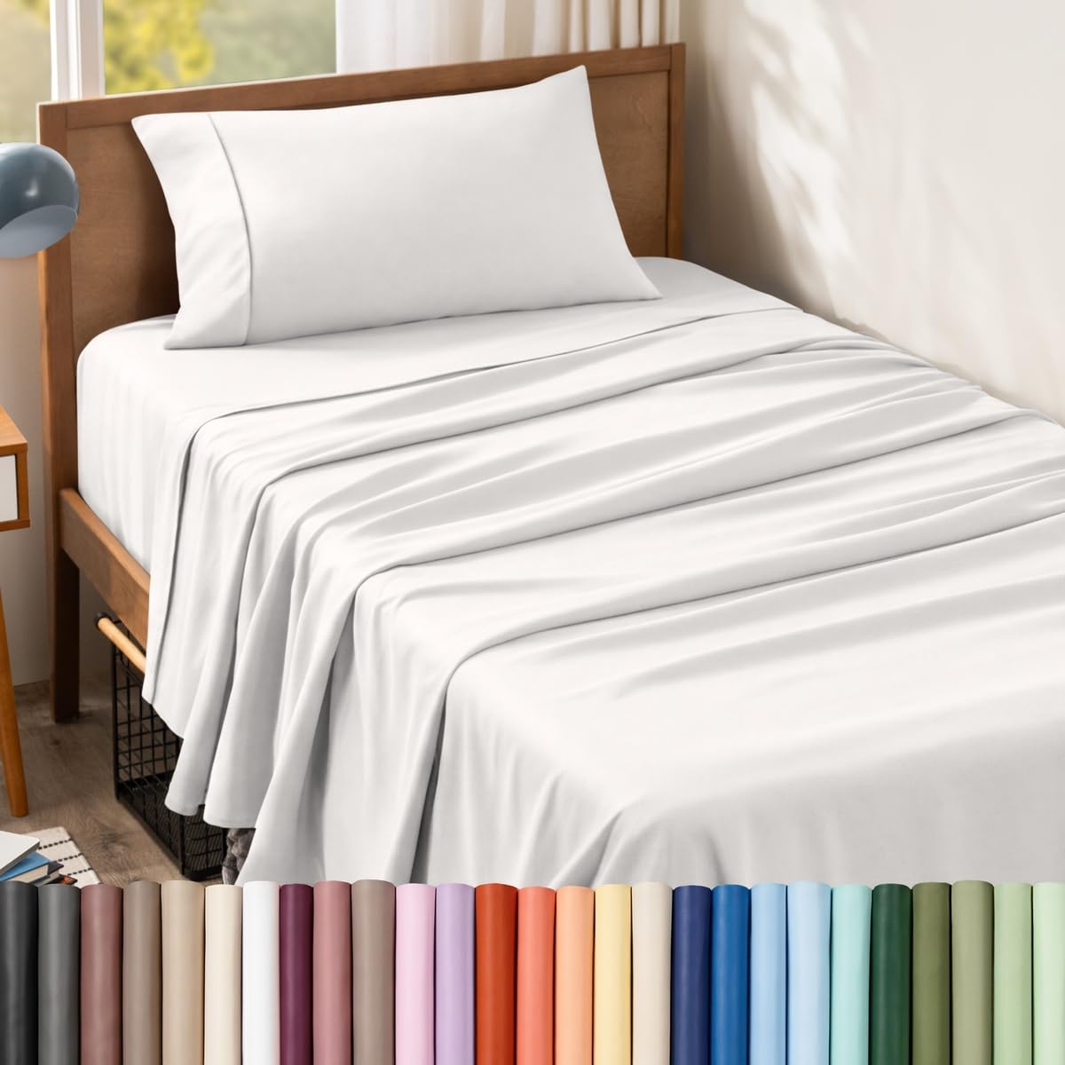 Bare Home Queen Sheet Set - 1800 Ultra-Soft (Queen, Grey)