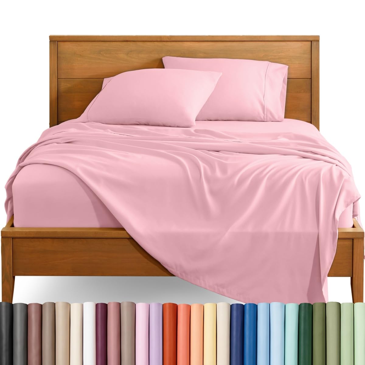 Bare Home Queen Sheet Set - 1800 Ultra-Soft (Queen, Grey)