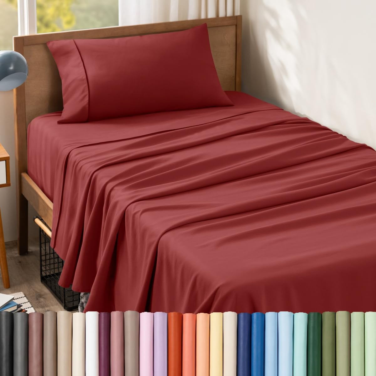 Bare Home Queen Sheet Set - 1800 Ultra-Soft (Queen, Grey)
