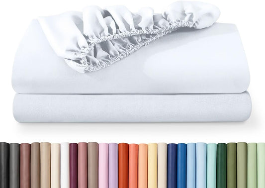 Bare Home 2-Pack Fitted Sheet 1800 Ultra-Soft (Queen, White)