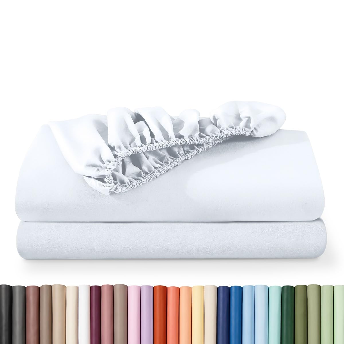 Bare Home 2-Pack Fitted Sheet 1800 Ultra-Soft (Queen, White)