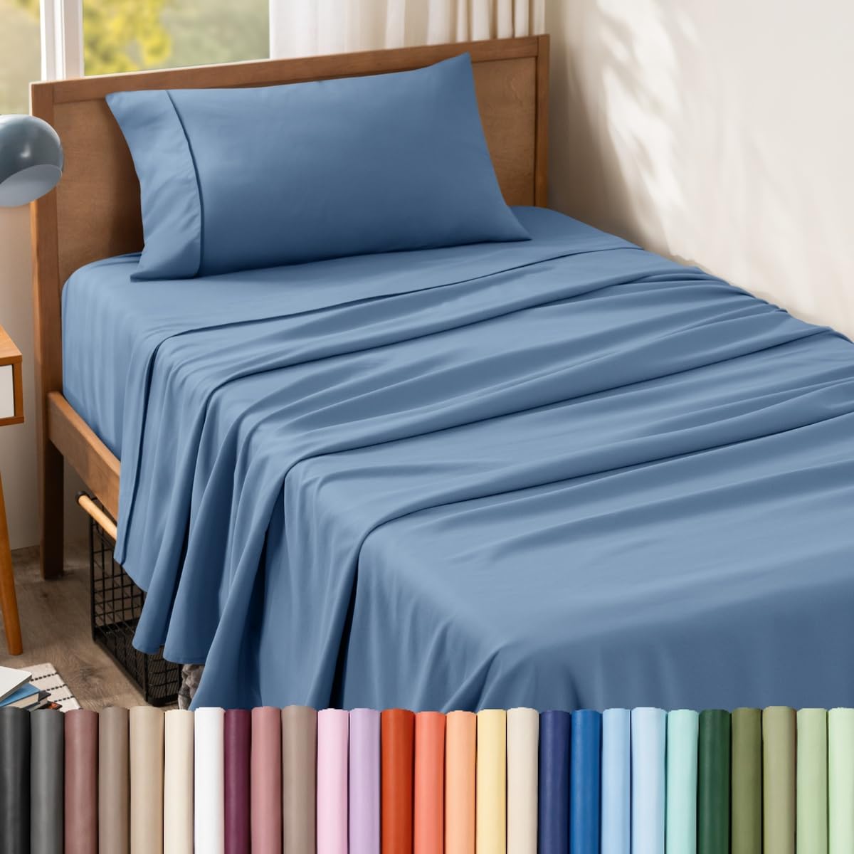 Bare Home Queen Sheet Set - 1800 Ultra-Soft (Queen, Grey)