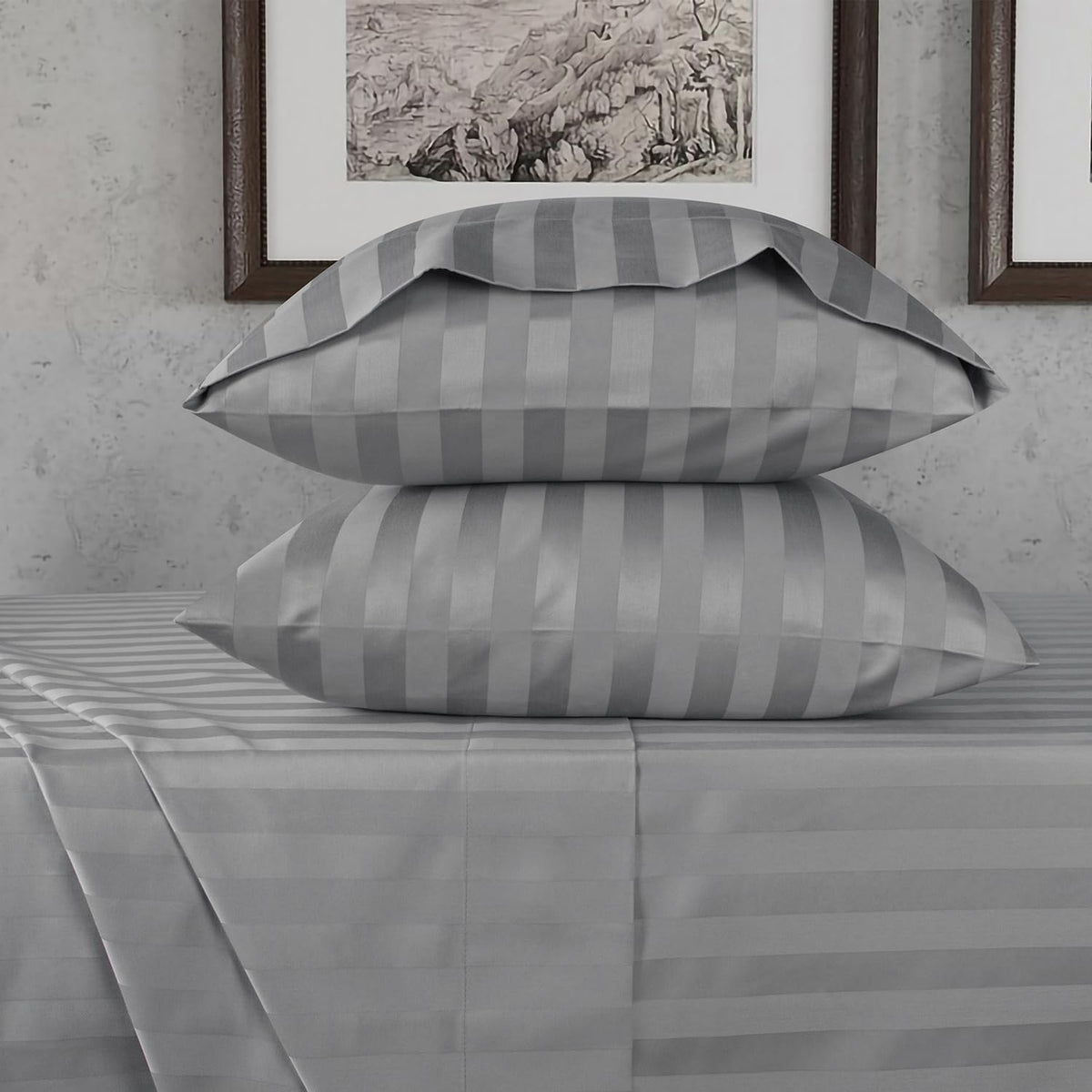 URBANHUT 100% Cotton Sheets King Size, for Everyday Use - White
