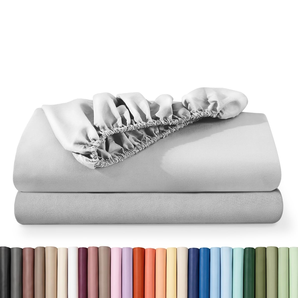 Bare Home 2-Pack Fitted Sheet 1800 Ultra-Soft (Queen, White)