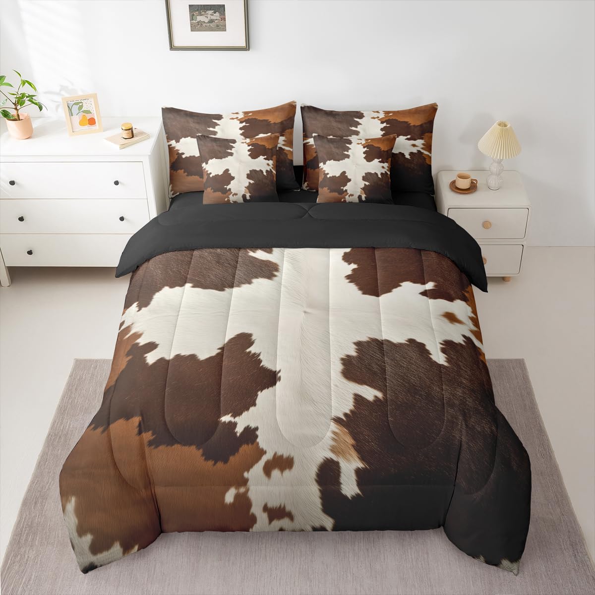 jejeloiu Leopard Print Comforter Set with Sheets 7 Piece Queen Size Cheetah Print Bedding Set for Kids Boys Girls Beige Bed in a Bag Modern Art Room Decor Soft Lightweight Microfiber