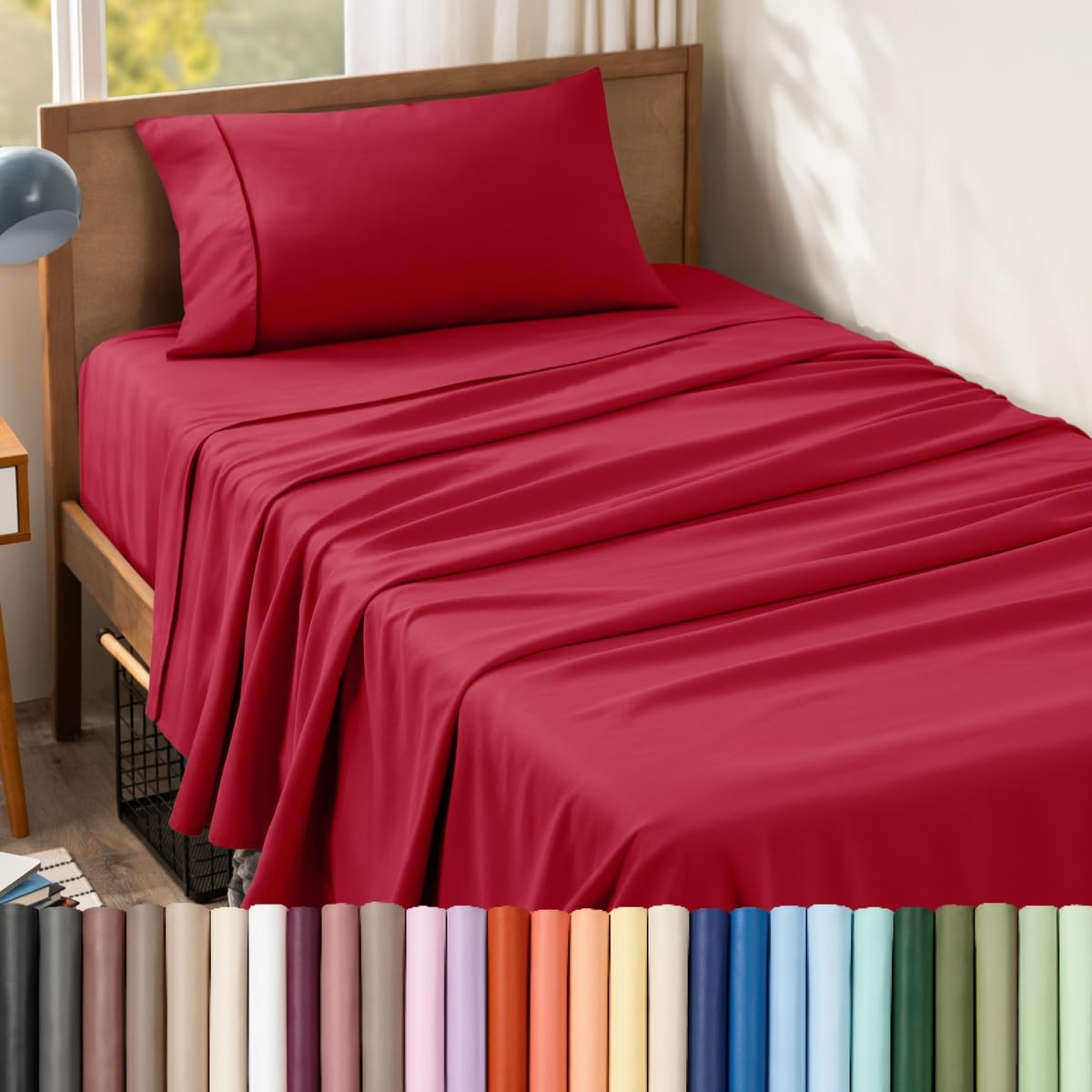 Bare Home Queen Sheet Set - 1800 Ultra-Soft (Queen, Grey)