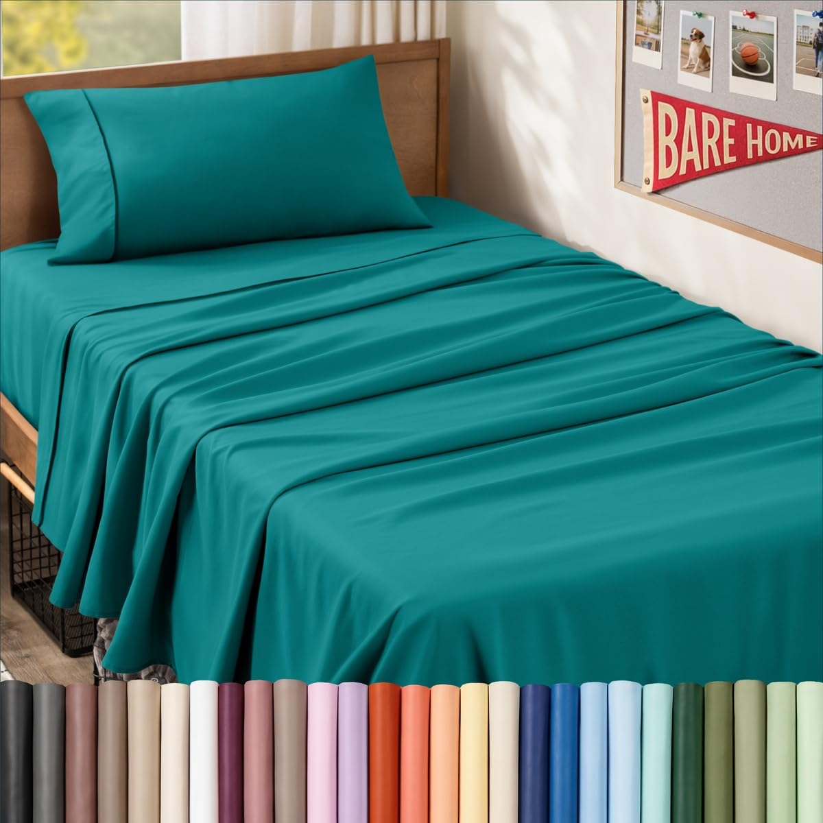 Bare Home Queen Sheet Set - 1800 Ultra-Soft (Queen, Grey)