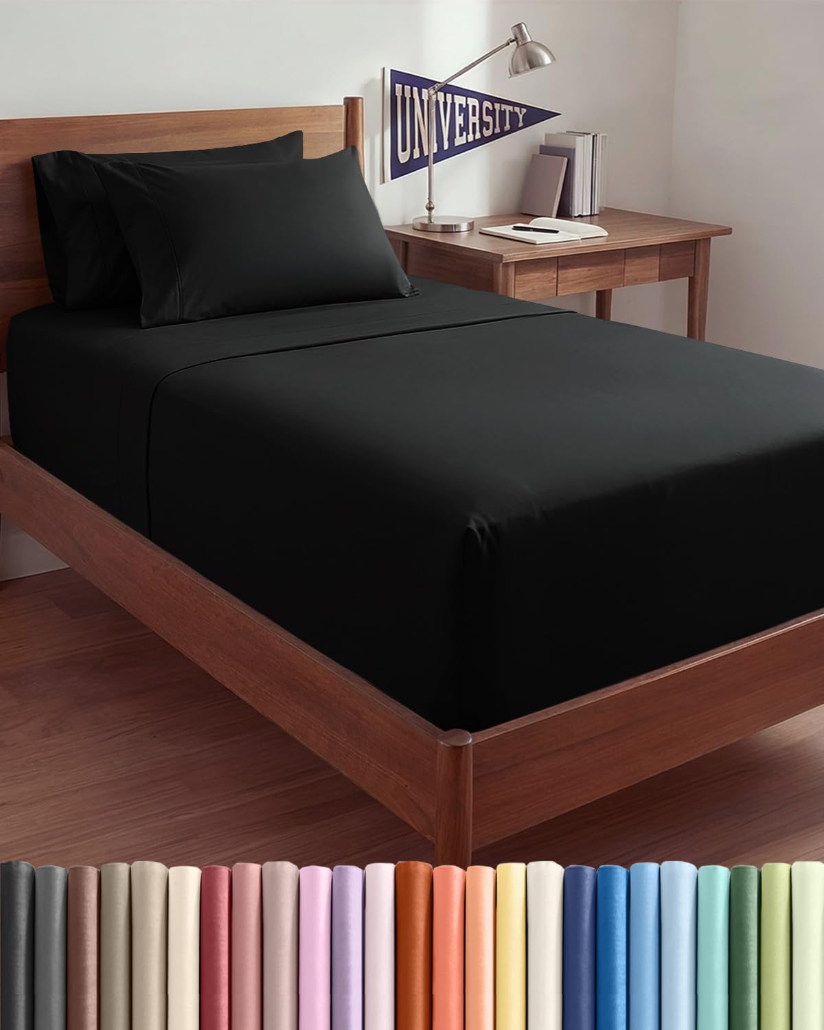 Extra Deep Queen Sheet Set - 6 Piece Breathable and Cooling Sheets - Grey