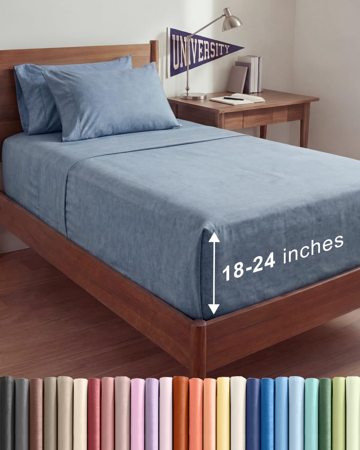 Extra Deep Queen Sheet Set - 6 Piece Breathable and Cooling Sheets - Grey