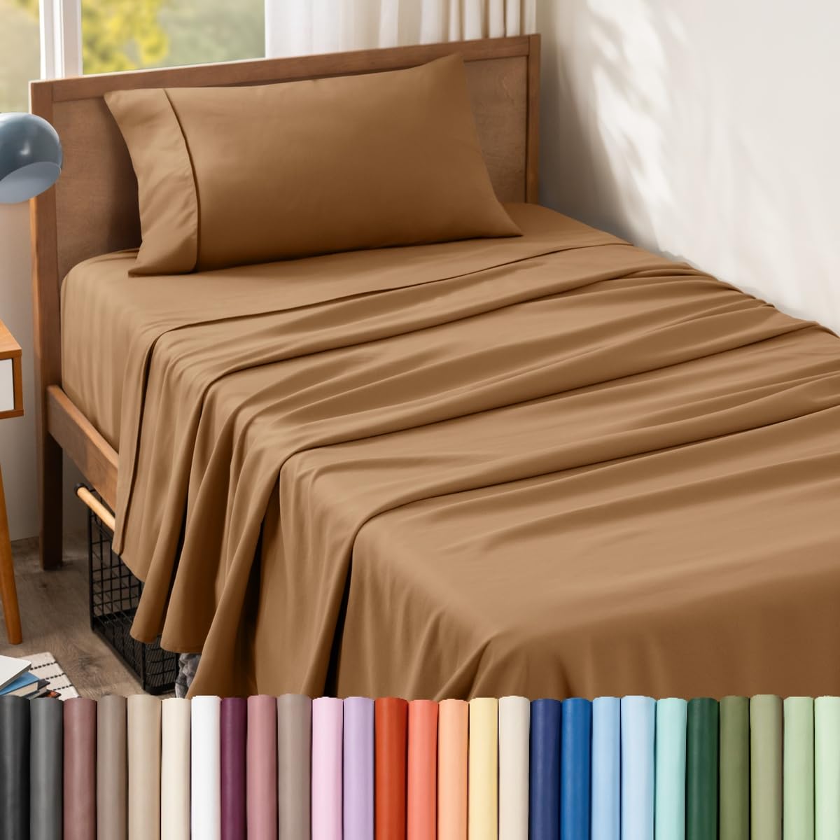 Bare Home Queen Sheet Set - 1800 Ultra-Soft (Queen, Grey)