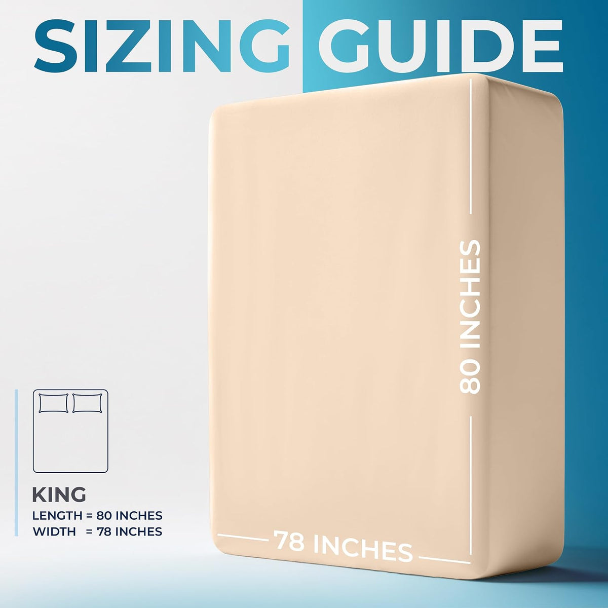 Extra Deep Pocket King Fitted Sheet, Fits 16-21 Inch Mattress, Beige