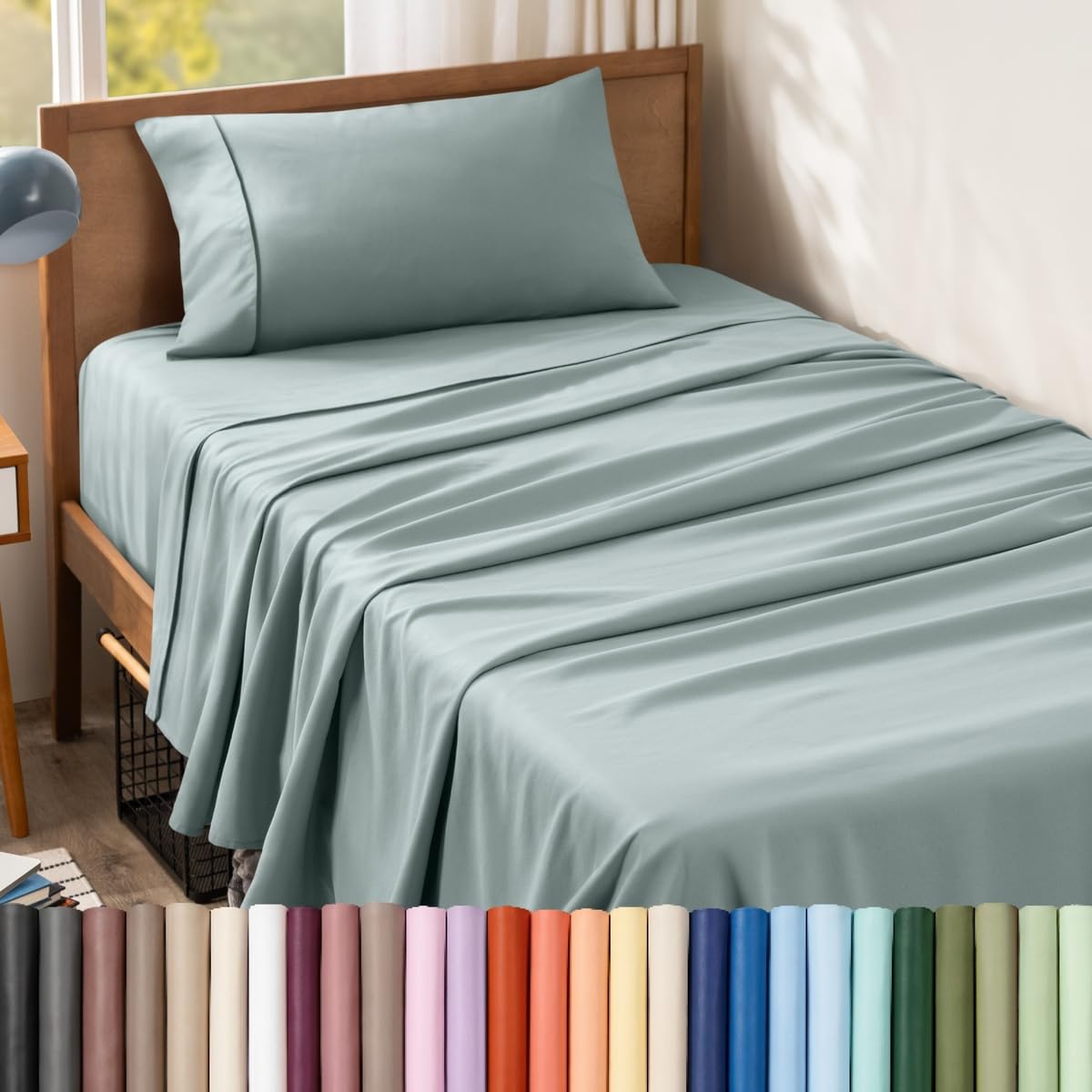 Bare Home Queen Sheet Set - 1800 Ultra-Soft (Queen, Grey)