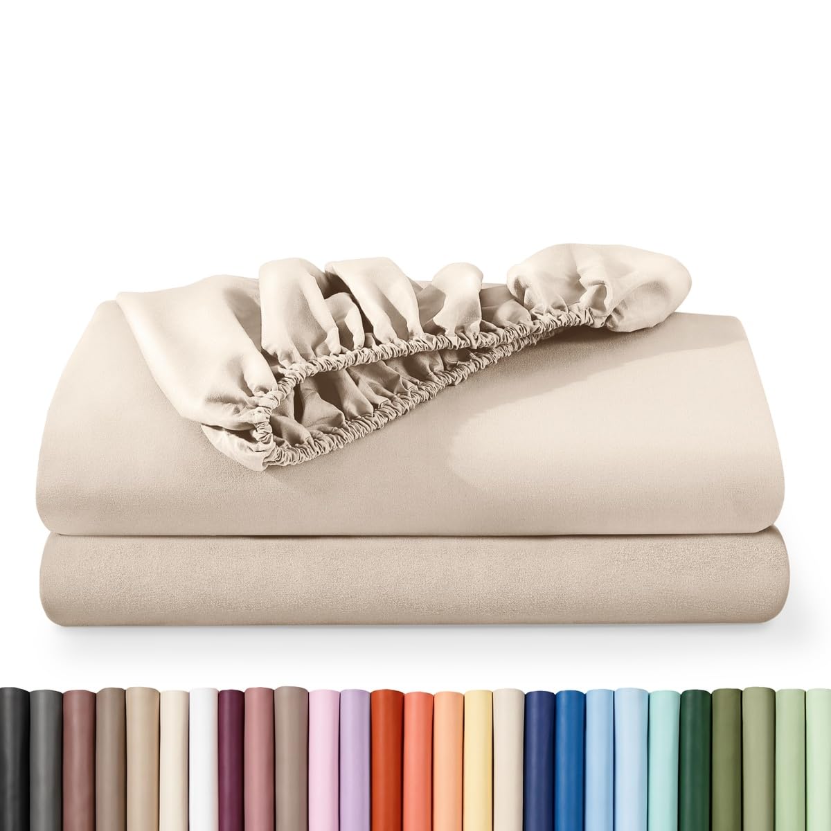 Bare Home 2-Pack Fitted Sheet 1800 Ultra-Soft (Queen, White)
